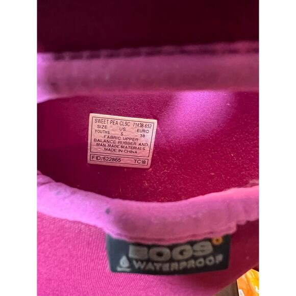 Bogs Sweet Pea Youth Girls/Women's Waterproof Rain Winter Boots ~ Size 5 - Picture 11 of 11